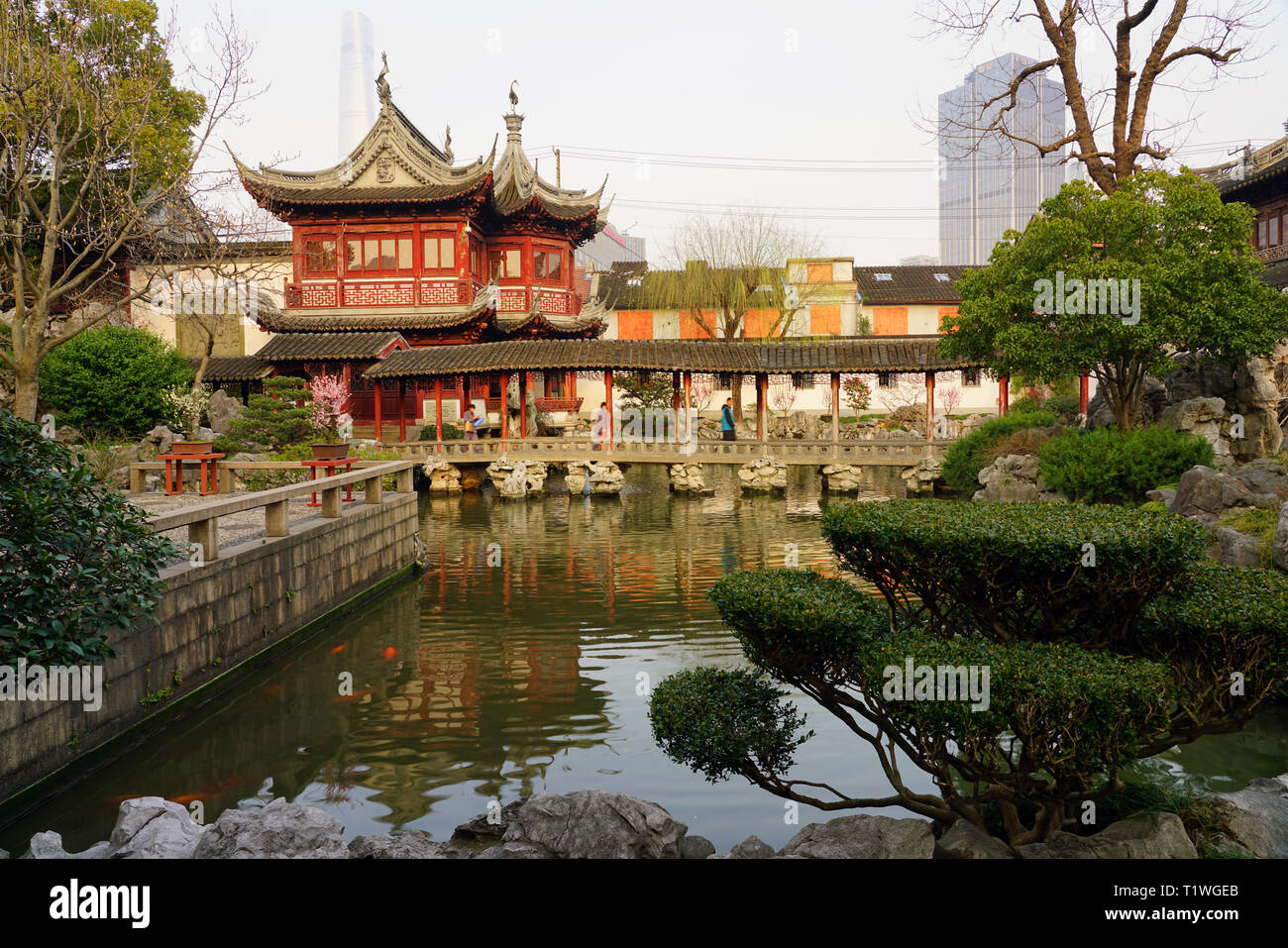 SHANGHAI, China 4 Mar 2019 Ansicht der Yuyuan Garten (Yu Garten des