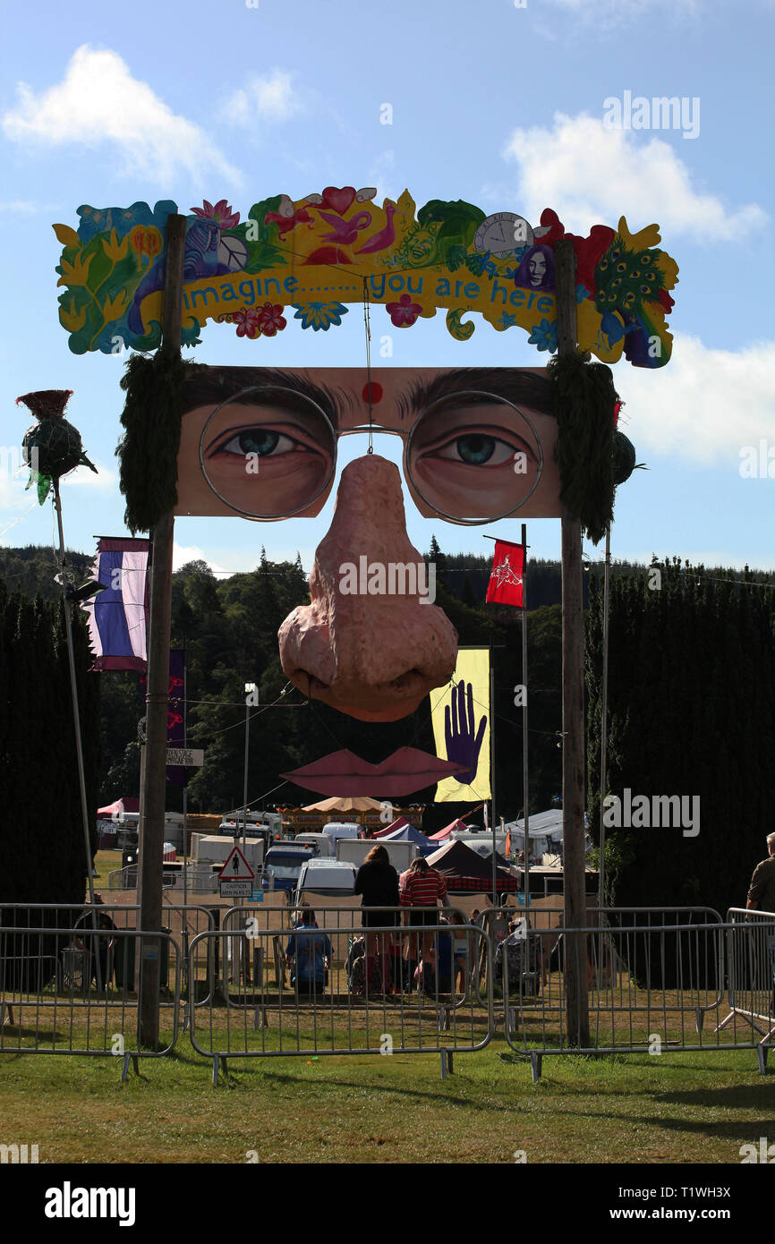 Stellen Sie sich vor, Dekoration Belladrum Music Festival 2019 Stockfoto