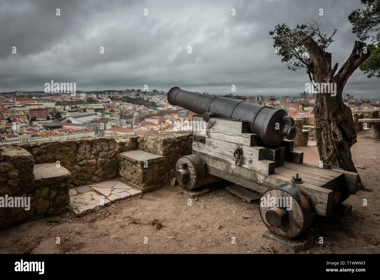 Der Blick über Lissabon von der Sao Jorge, Portugal Stockfoto