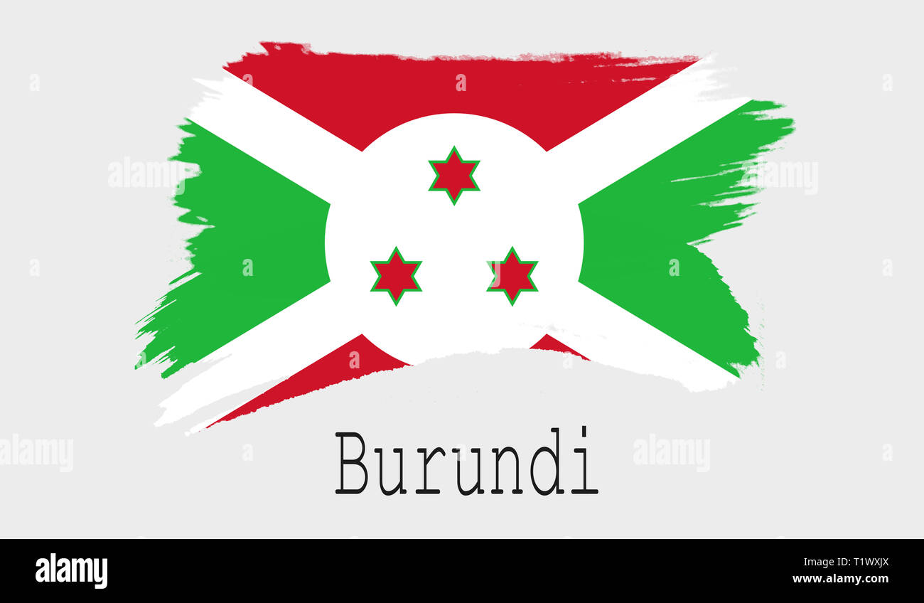 Burundi Fahne auf weißem Hintergrund, 3D-Rendering Stockfoto