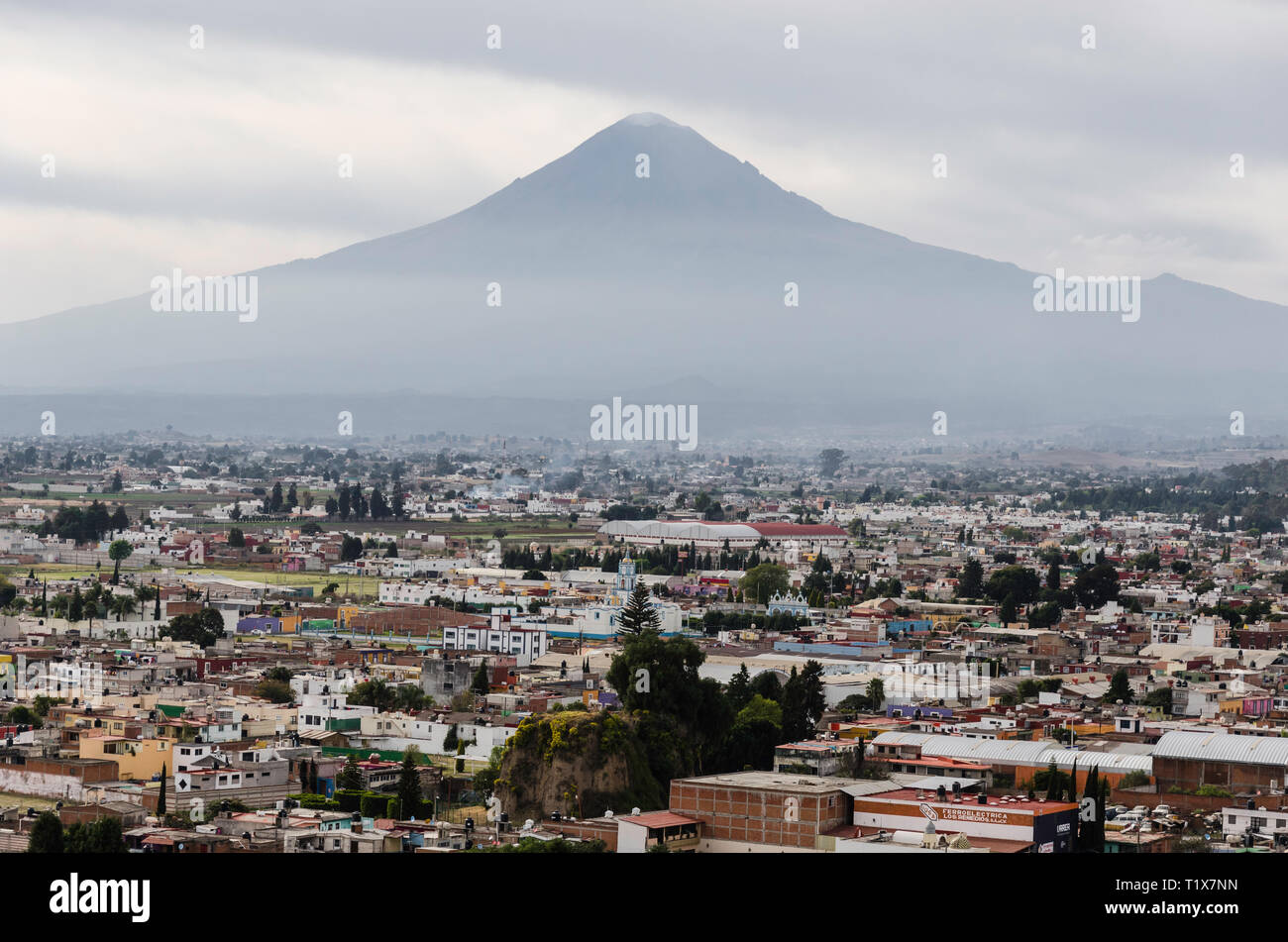 Popocatépetl Vulkan von Cholula Stockfoto Popocatépetl Vulkan von Cholula Stockfoto