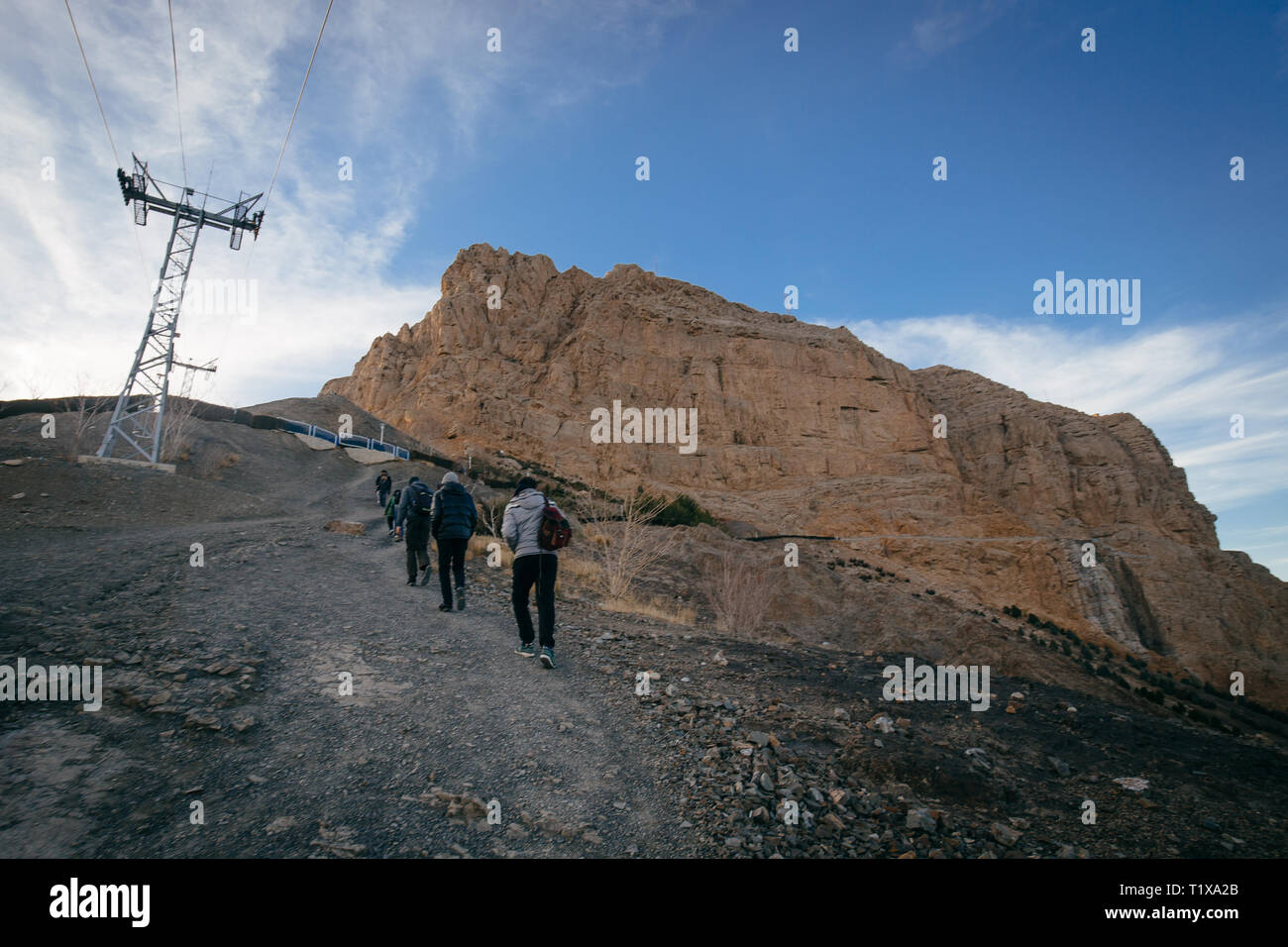 Soffeh Berg in Isfahan, Iran öffnet sich ein Panoramablick auf die Stadt Stockfoto