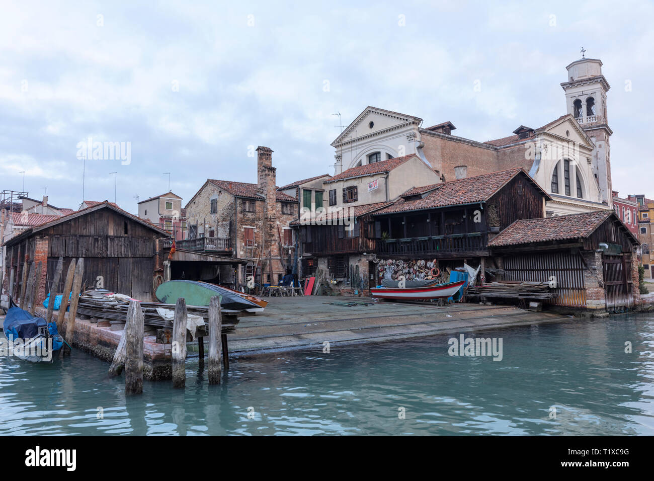 Workshop der Gondel in Venedig Stockfoto