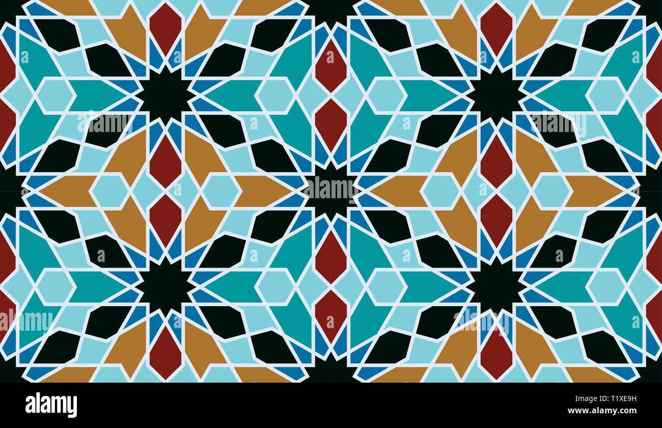 Orientalische Mosaik Deko. Marokko Wandfliesen. Vector Illustration Stock Vektor