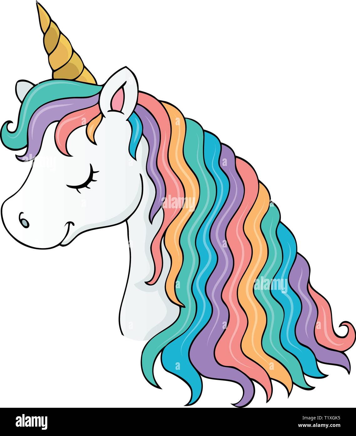 Stilisierte Einhorn Kopf Thema Bild 1-eps 10 Vector Illustration. Stock Vektor