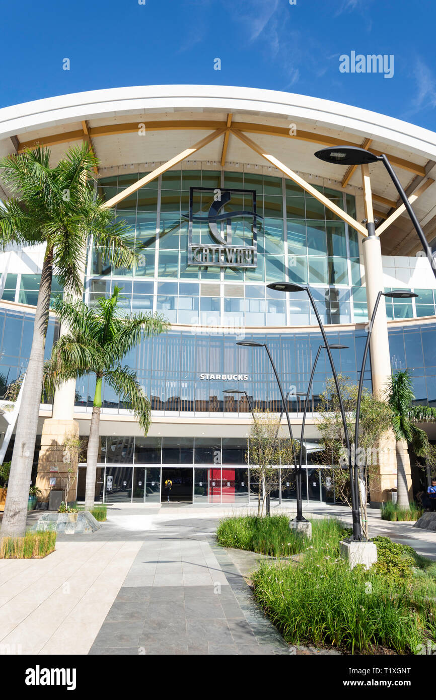 Haupteingang Gateway Theatre von Shopping, Palm Boulevard, Umhlanga Ridge, Umhlanga, KwaZulu-Natal, Südafrika Stockfoto