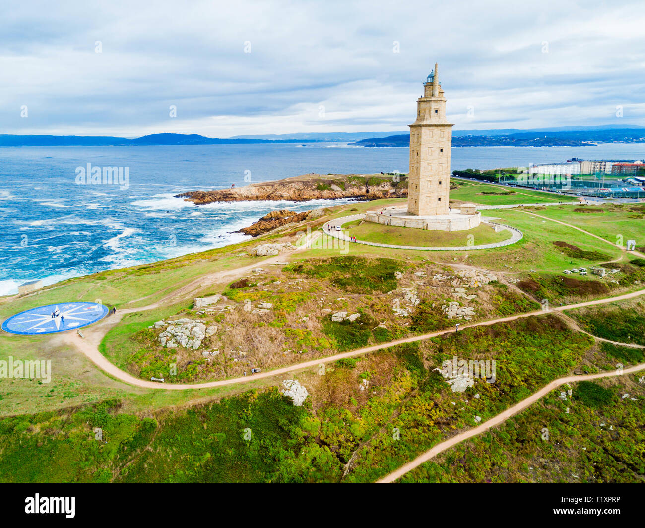 Turm des Herkules oder Torre de Hercules ist eine alte römische Leuchtturm in A Coruña in Galizien, Spanien Stockfoto