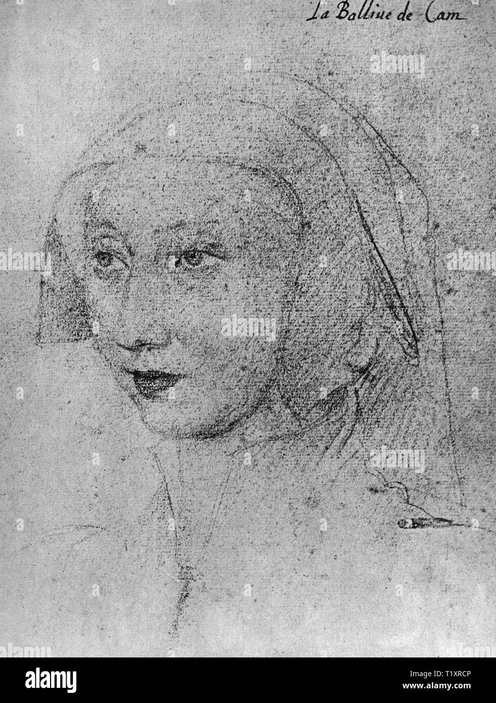 Bildende Kunst, Jean Clouet (1480-1541), Zeichnung, 'La Balline de Cam', 1523, Additional-Rights - Clearance-Info - Not-Available Stockfoto