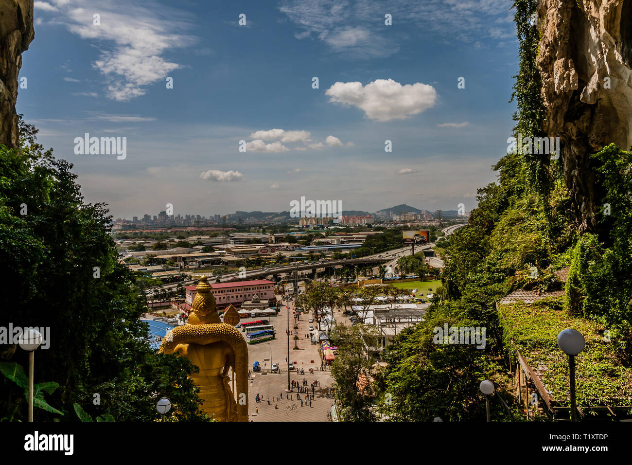 Ein Blick auf Kuala Lumpur von den Batu Caves, Selangor, Malaysia Stockfoto