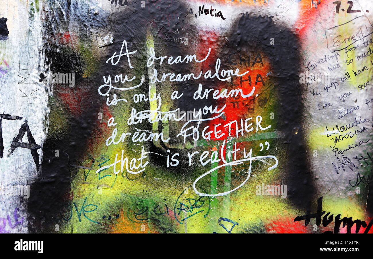 John-Lennon-Mauer in Prag, Tschechische Republik Stockfoto