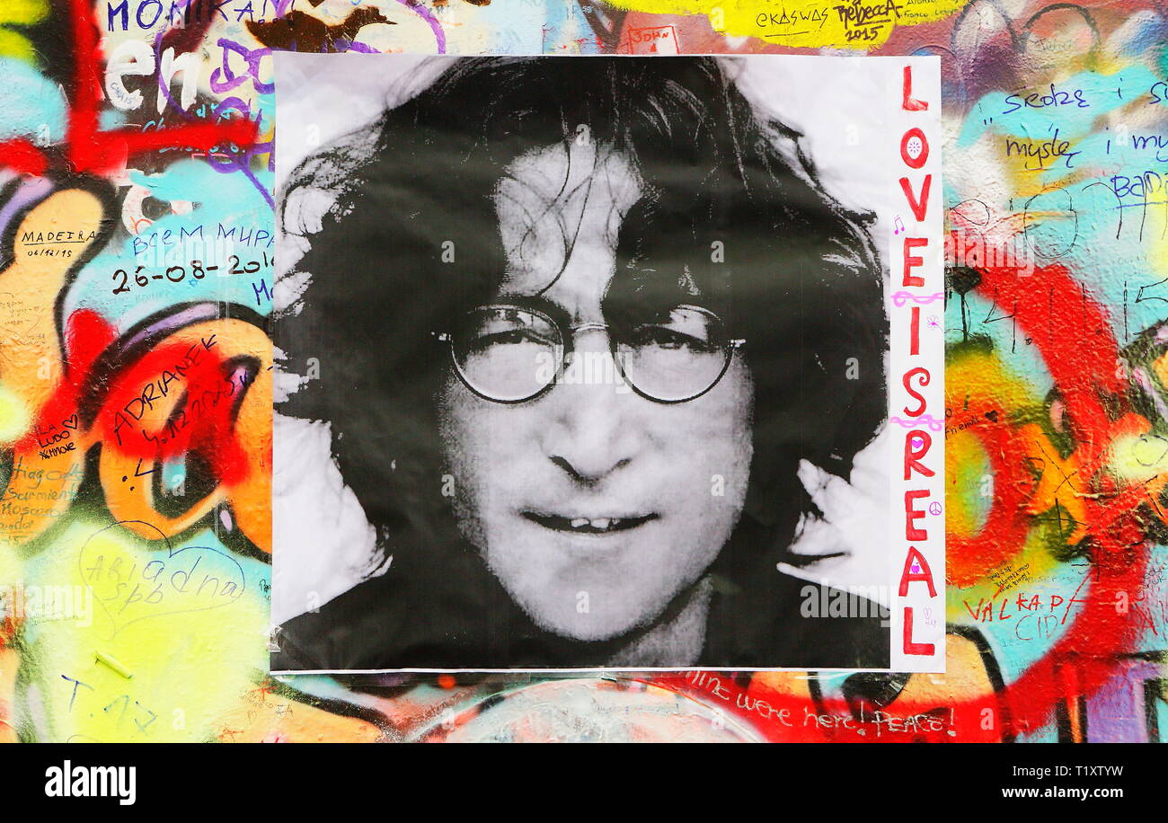 John-Lennon-Mauer in Prag, Tschechische Republik Stockfoto