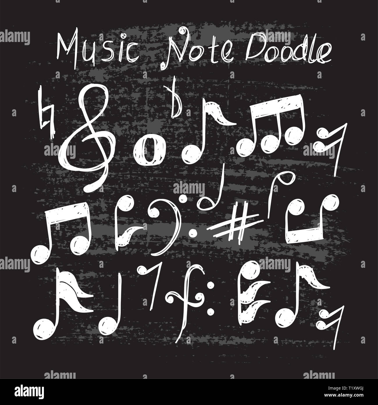 Satz von Musik beachten Sie doodle Vector Template Stockfoto