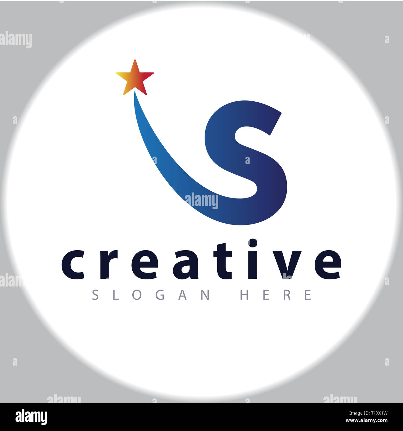 S Letter Star Logo Design Template Stockfoto