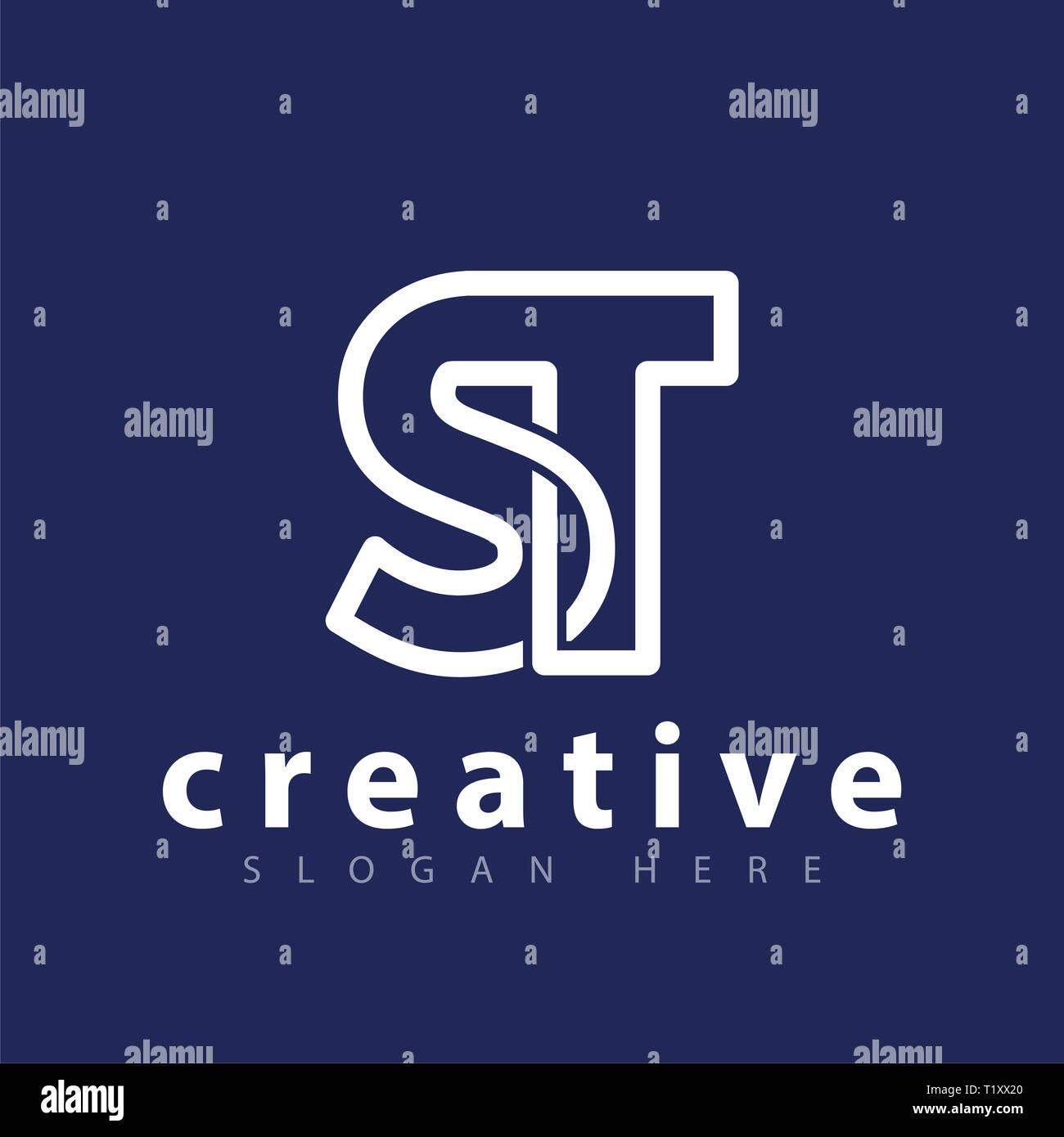 S T Brief verknüpft Logo Design vector Template Stockfoto