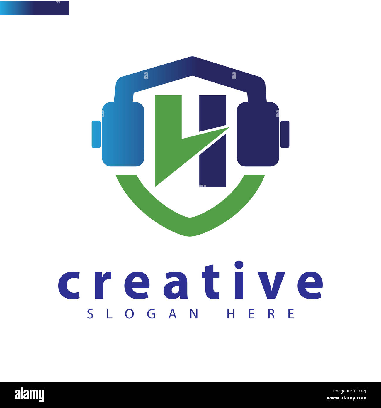 Hörer Shield Logo vector Template Stockfoto