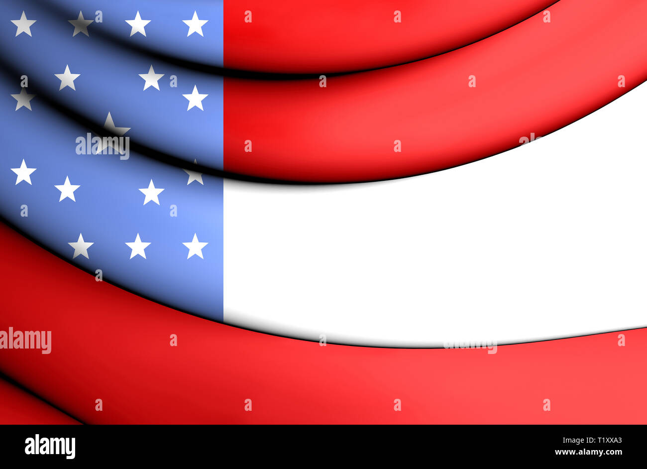 3D J.P. Gillis Flagge Flagge, Kalifornien. 3D-Darstellung. Stockfoto
