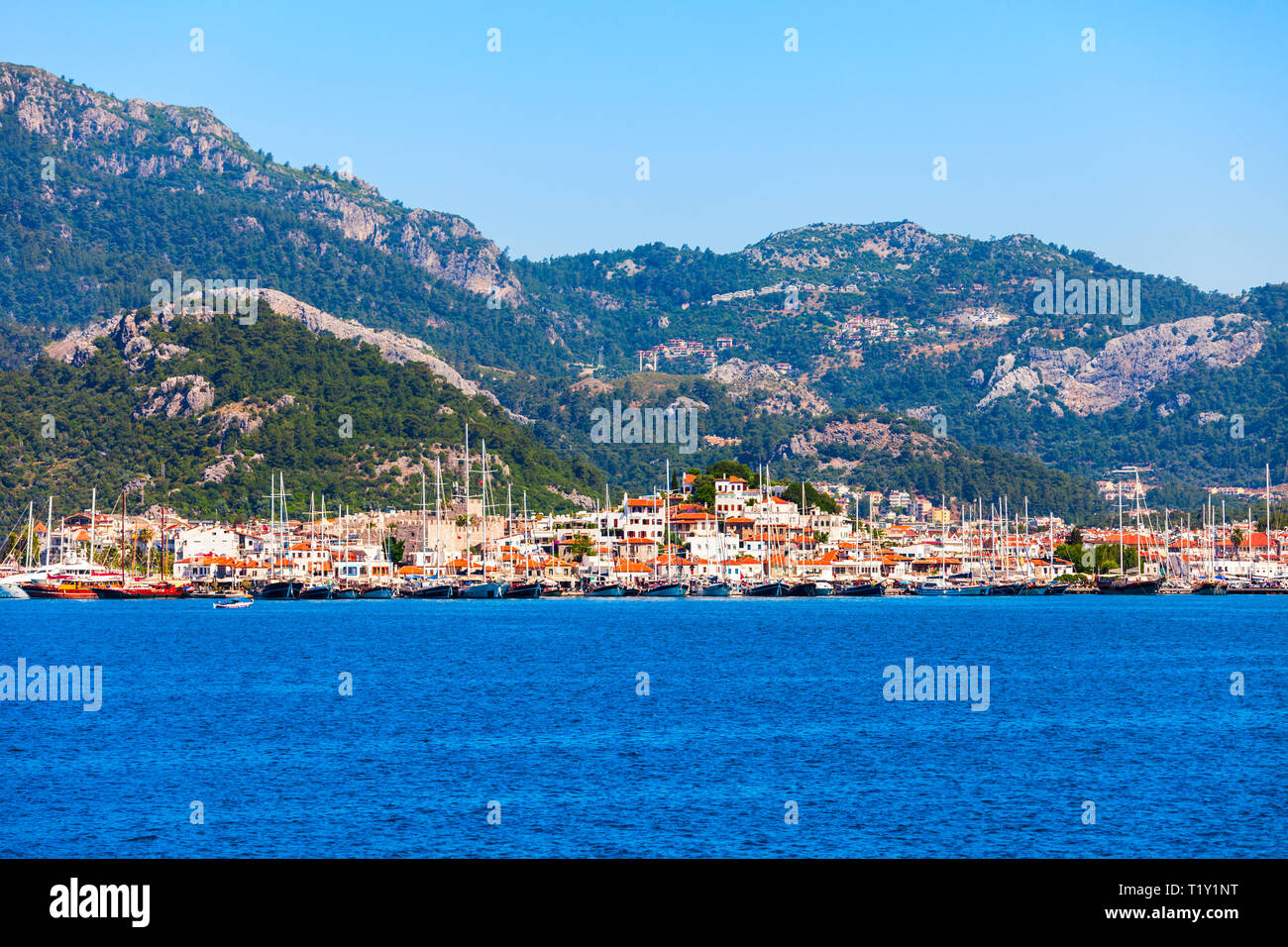 Marmaris Stadt Antenne Panoramaaussicht in der Türkei Stockfoto