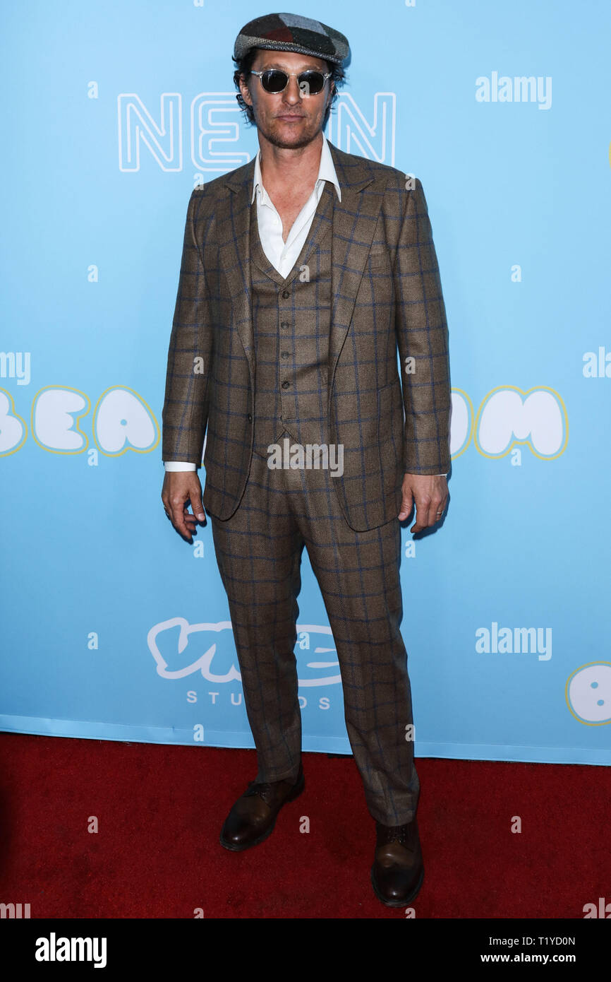 Hollywood, Vereinigte Staaten. 28. März, 2019. HOLLYWOOD, LOS ANGELES, Kalifornien, USA - 28. März: Schauspieler Matthew McConaughey kommt an der Los Angeles Premiere von Neon und Vice Studio's 'The Beach Bum' Kinos ArcLight Hollywood am 28. März 2019 in Hollywood, Los Angeles, Kalifornien, USA. (Foto von David Acosta/Image Press Agency) Quelle: Bild Presse Agentur/Alamy leben Nachrichten Stockfoto