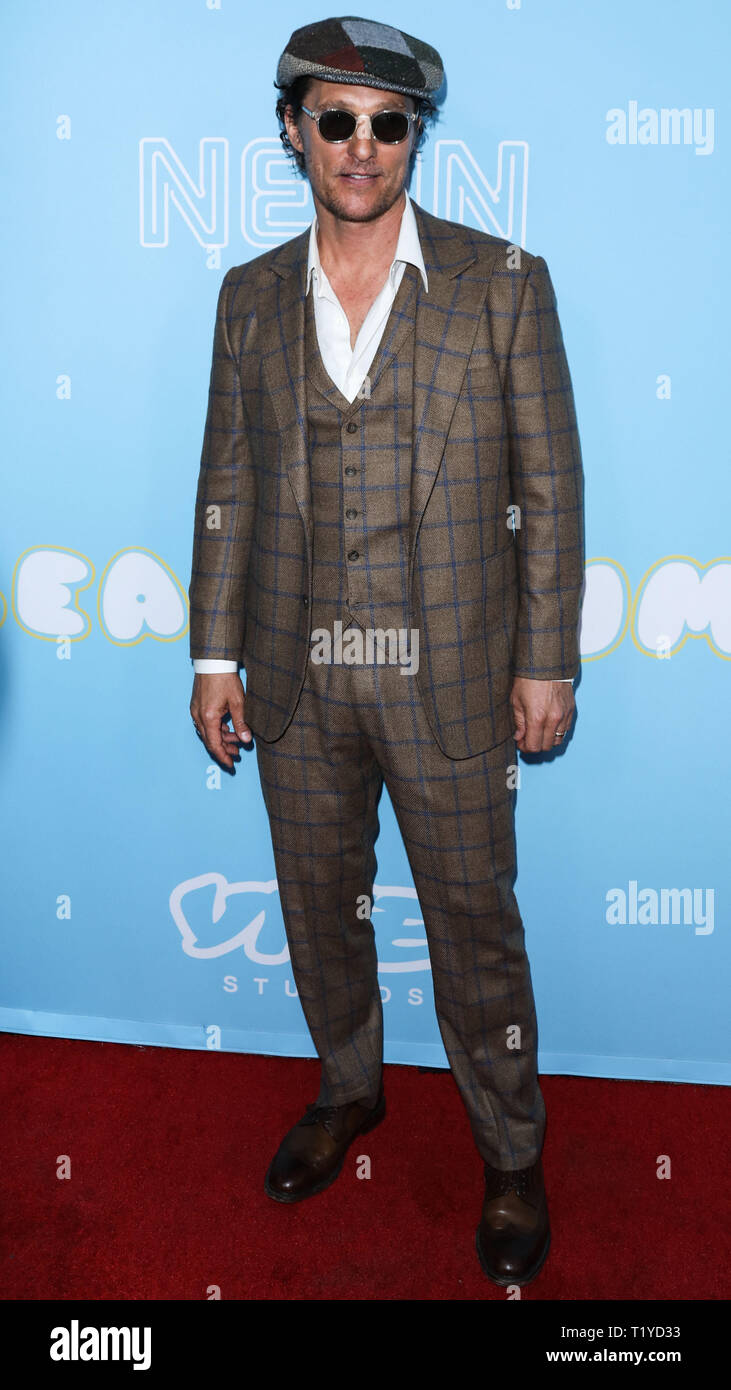 Hollywood, Vereinigte Staaten. 28. März, 2019. HOLLYWOOD, LOS ANGELES, Kalifornien, USA - 28. März: Schauspieler Matthew McConaughey kommt an der Los Angeles Premiere von Neon und Vice Studio's 'The Beach Bum' Kinos ArcLight Hollywood am 28. März 2019 in Hollywood, Los Angeles, Kalifornien, USA. (Foto von David Acosta/Image Press Agency) Quelle: Bild Presse Agentur/Alamy leben Nachrichten Stockfoto