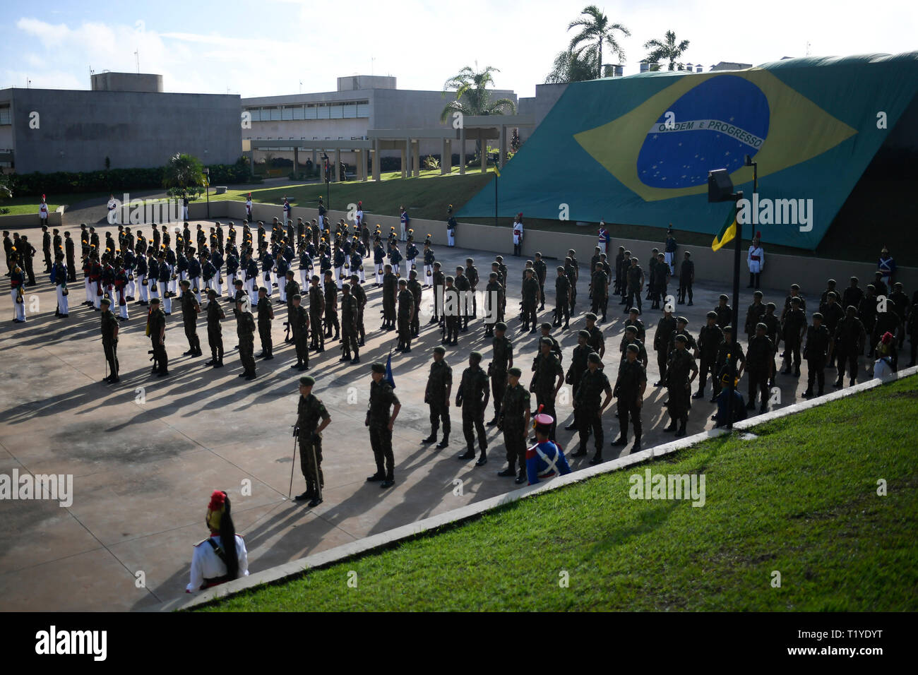 Brasilia, Brasilien. 29 Mär, 2019. DF-Brasilia - 03/29/2019 - Festakt zum 55. Jahrestag des militärischen Bürgerbewegung zum 31. März 1964 zu erinnern - Festakt zum 55. Jahrestag des militärischen Bürgerbewegung zum 31. März 1964 am Sitz der brasilianischen Armee zu ergehen. Foto: Mateus Bonomi/AGIF AGIF/Alamy Credit: Live-Nachrichten Stockfoto