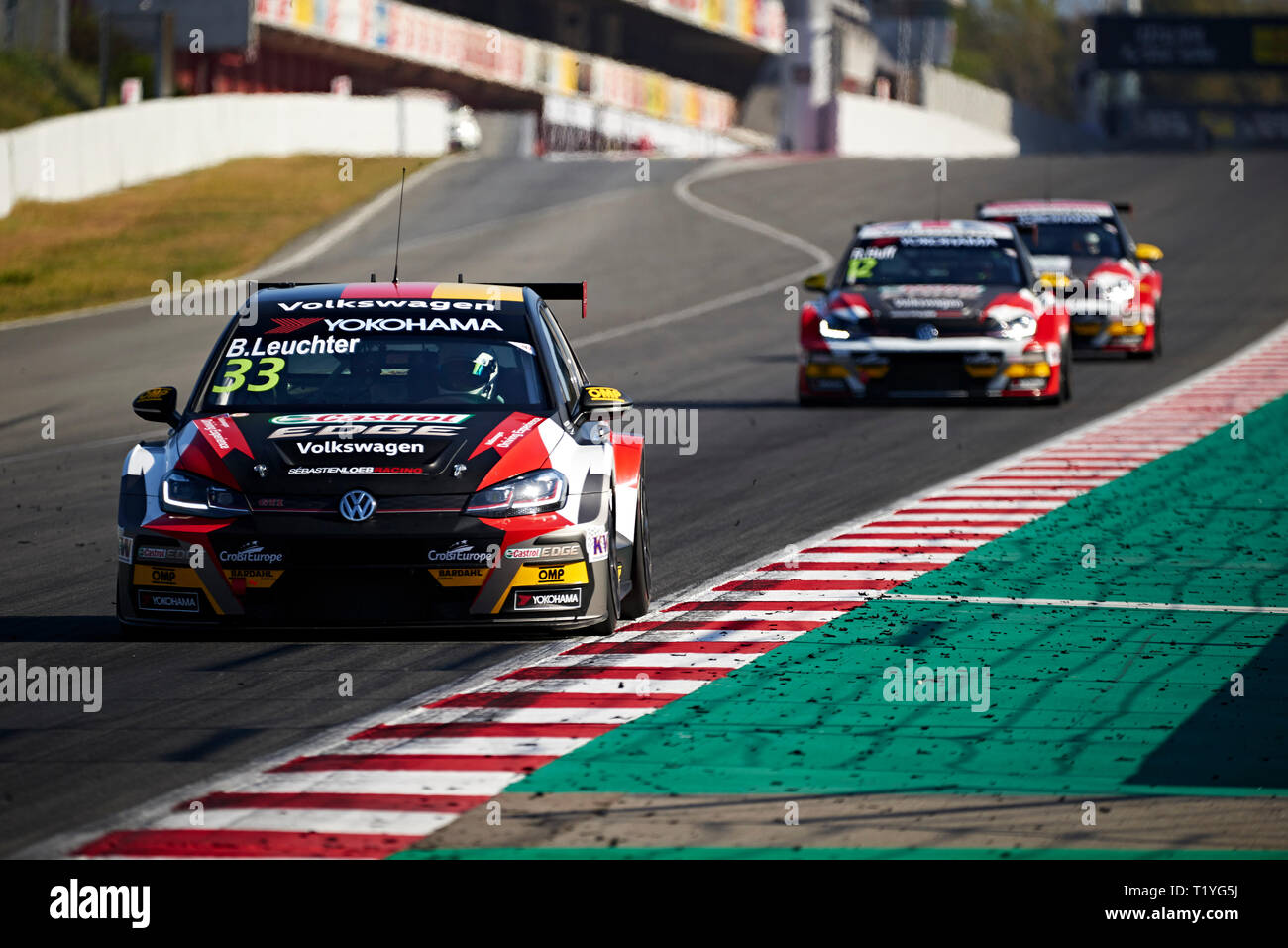 Circuit de Barcelona-Catalunya, Barcelona, Spanien. 29 Mär, 2019. FIA Tourenwagen Meisterschaft, Prüfung Tag 2; Benjamin Leuchter (DEU), Volkswagen Golf GTI TCR führt während der WTCR offizielle Test Credit: Aktion plus Sport/Alamy leben Nachrichten Stockfoto