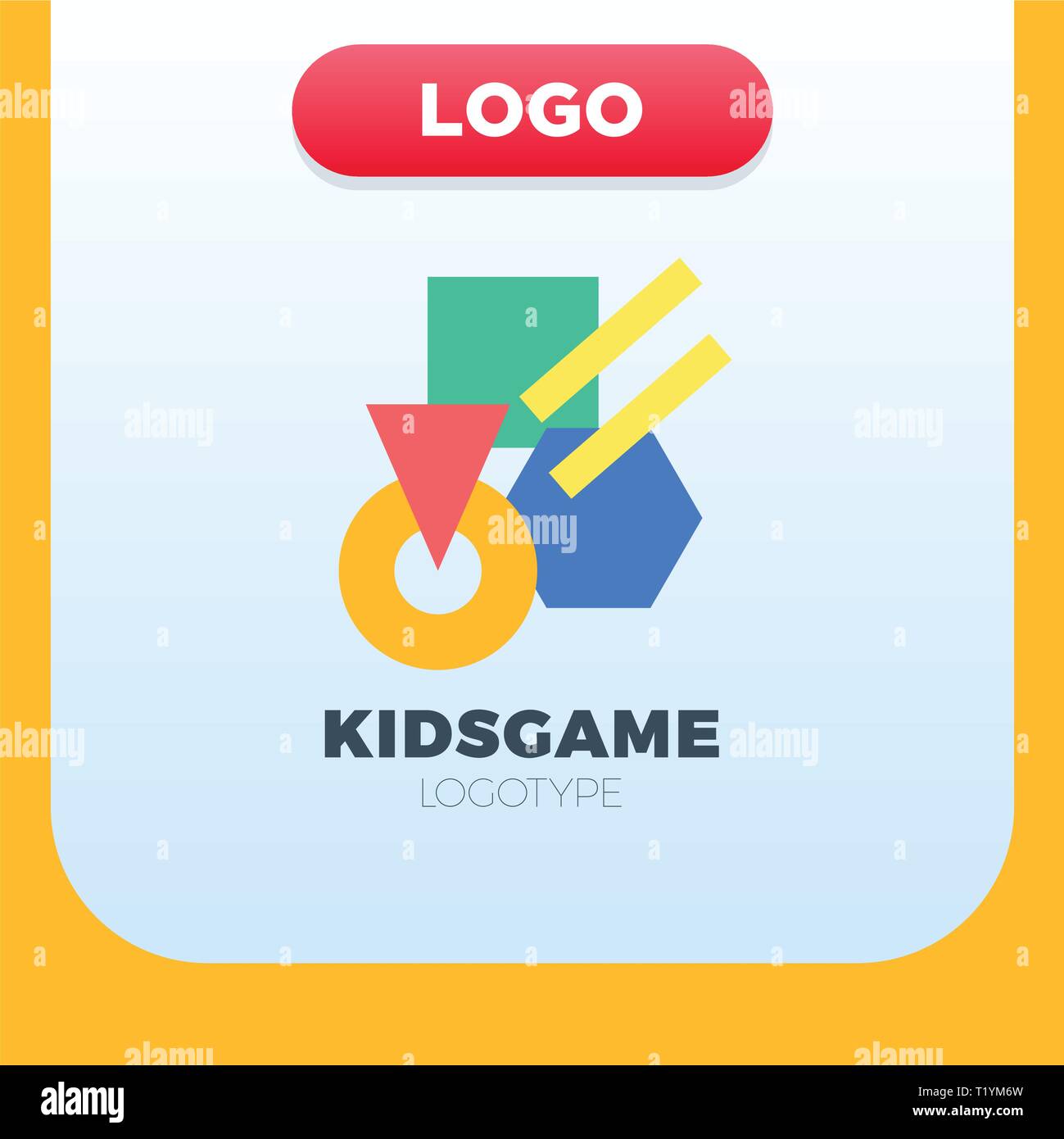 Abstrakte geometrische Kids Logo mit unterschiedlichen Farbe Form Stock Vektor