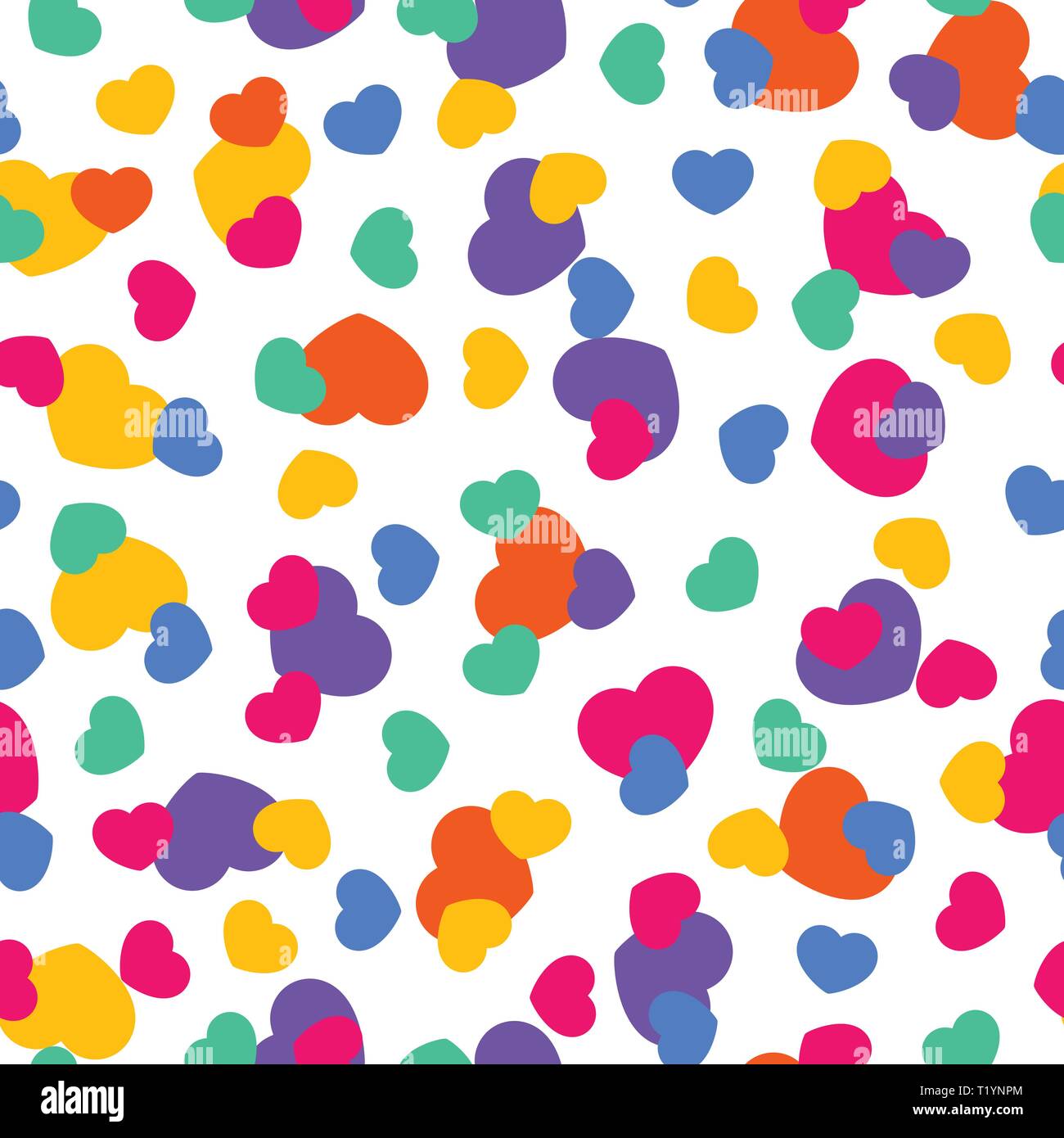 Spaß nahtlose Vintage liebe herz Hintergrund in schönen Farben. Toll für Baby Ankündigung, Valentinstag, Muttertag, Ostern, Hochzeit, Scrapbook, g Stock Vektor