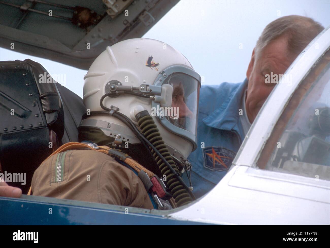 Myasishchev M-55, ehemaligen sowjetischen Spion Flugzeug, von 1992, die von der wissenschaftlichen europäischen Konsortium Geophysica für Atmosphäre sucht über Ozon in der Stratosphäre, Stratosphäre und Troposphäre Interaktion und ihre Auswirkungen auf die globale Erwärmung beschäftigt Stockfoto