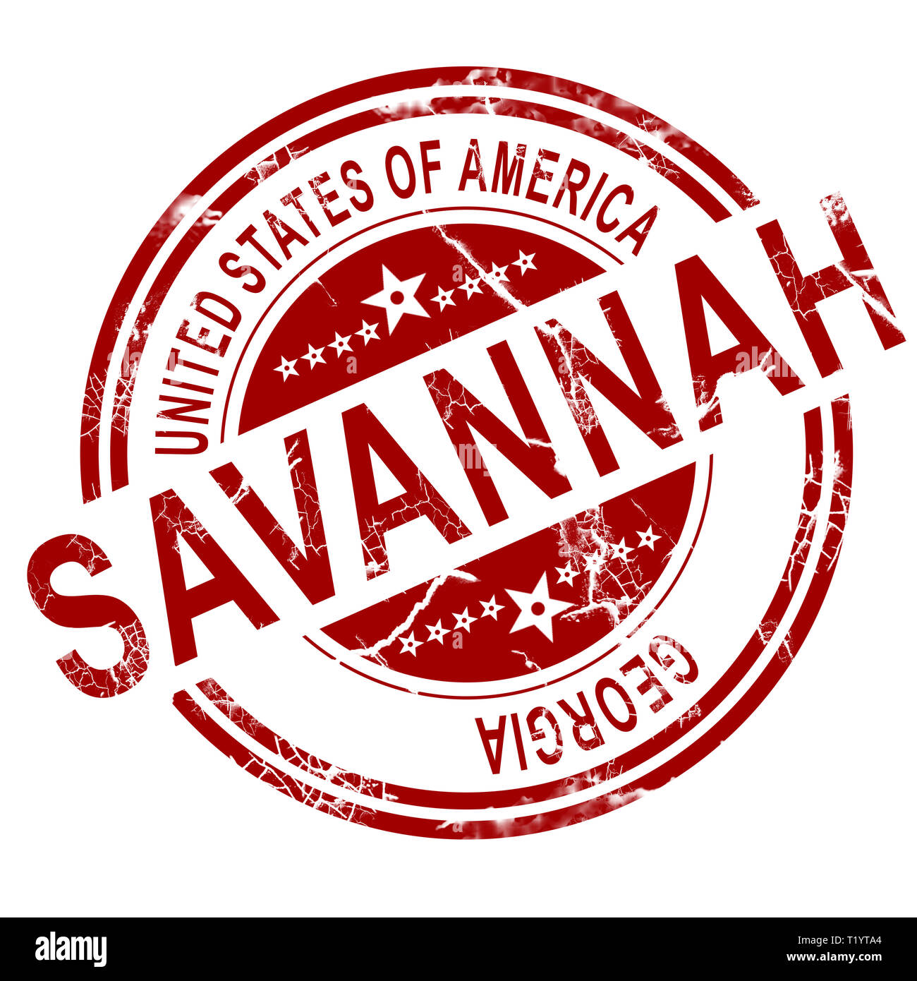 Rote Savannah Stempel mit weißem Hintergrund, 3D-Rendering Stockfoto