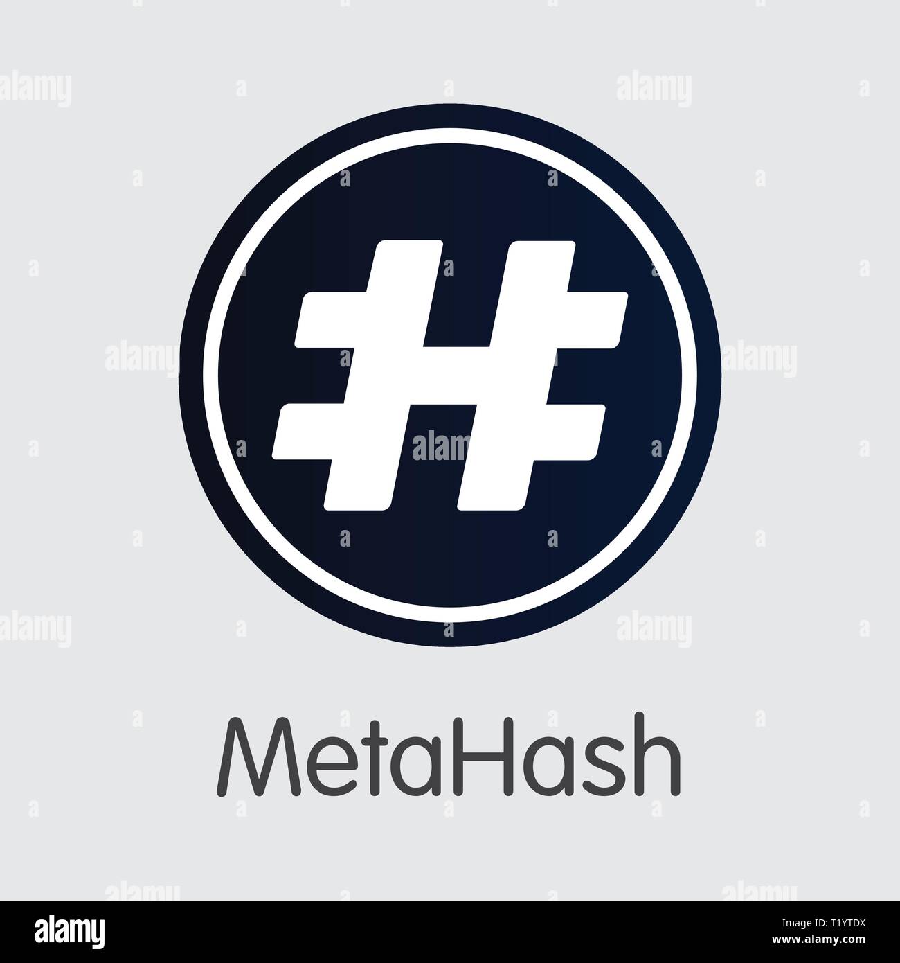 MHC-Metahash. Das Logo der Virtuellen Momey oder Markt Emblem. Stock Vektor