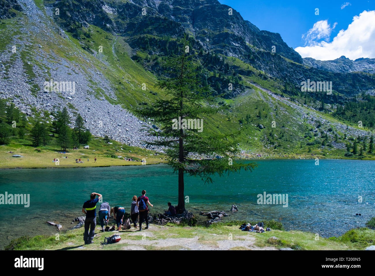 Arpy See. Valdigne. Valle d'Aosta. Italienische Alpen Stockfoto