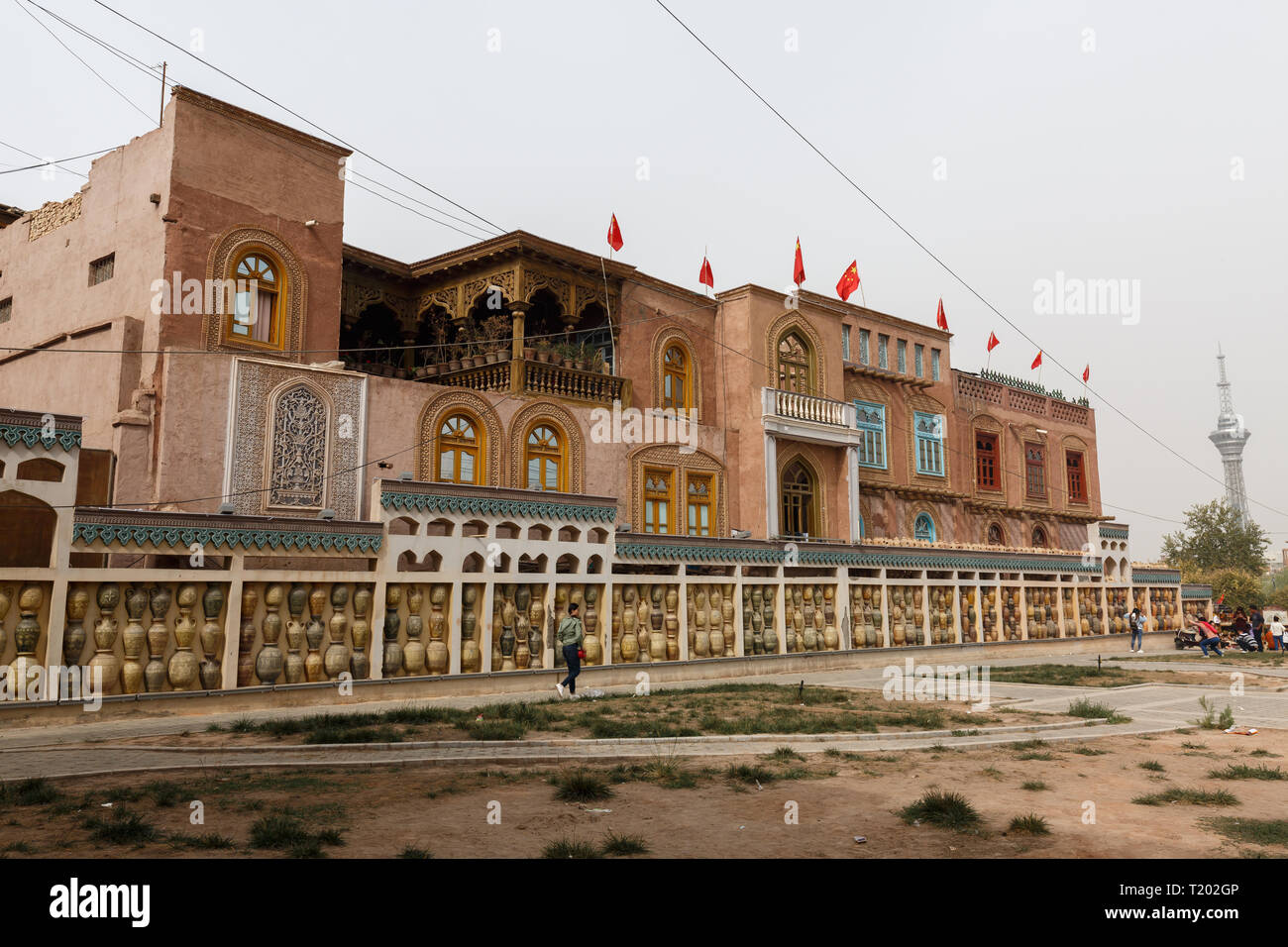Traditionelle Häuser in Kashgar Altstadt (Provinz Xinjiang, China) Stockfoto