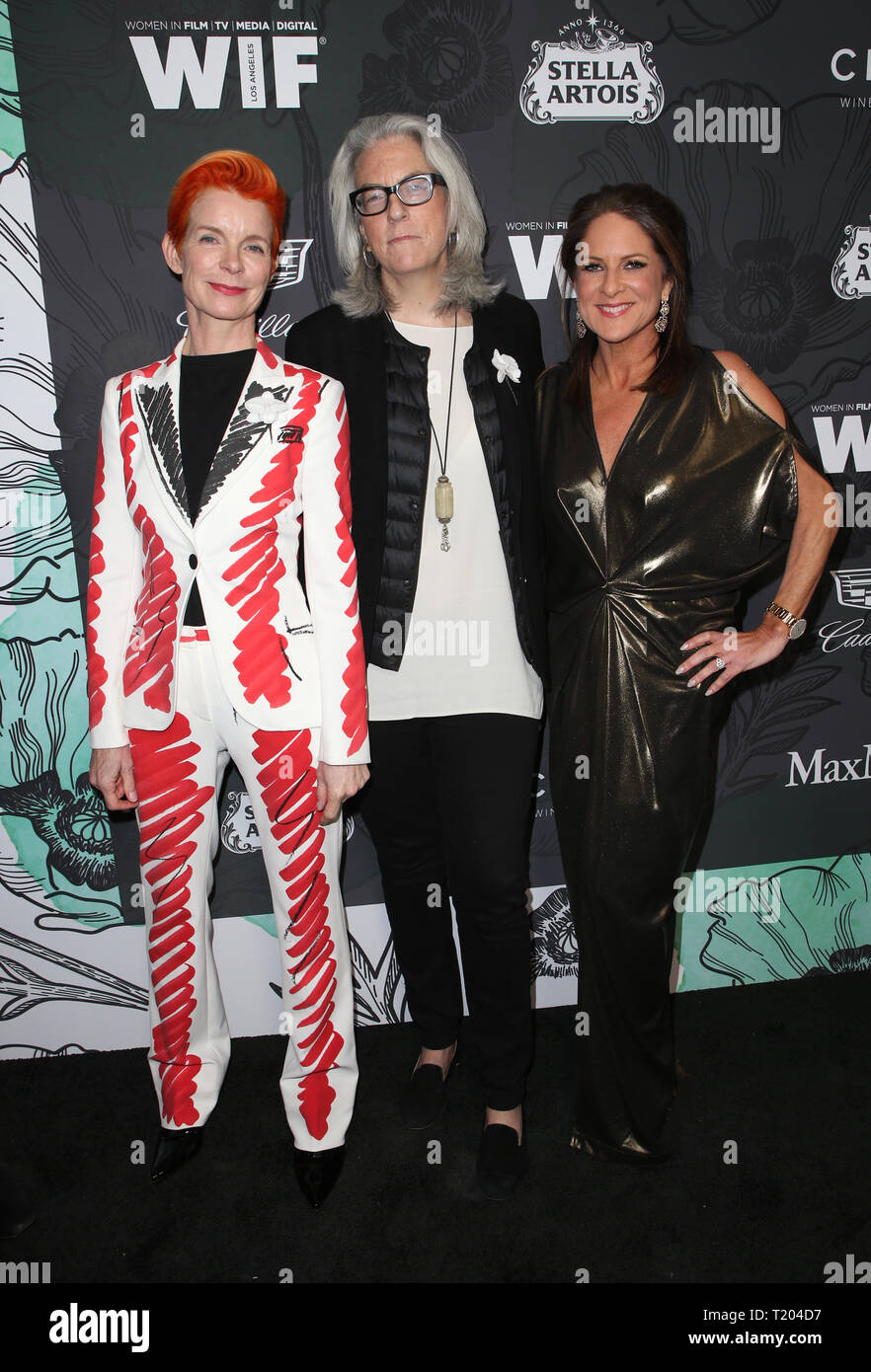 12. jährlichen Frauen im Film Oscar Party im Frühjahr in Beverly Hills, Kalifornien. Mit: Sandy Powell, Joslyn Barnes, Cathy Schulman Wo: Beverly Hills, Kalifornien, USA, wenn: 22 Feb 2019 Credit: FayesVision/WENN.com Stockfoto