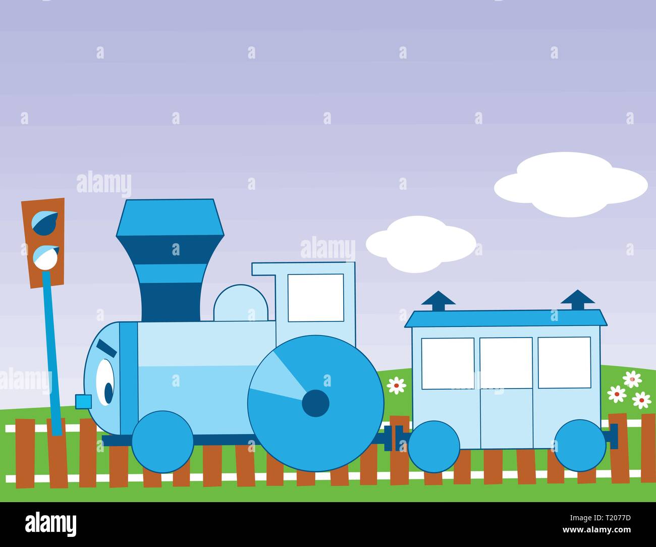 Die Abbildung zeigt eine lustige Karikatur Lokomotive Stock Vektor