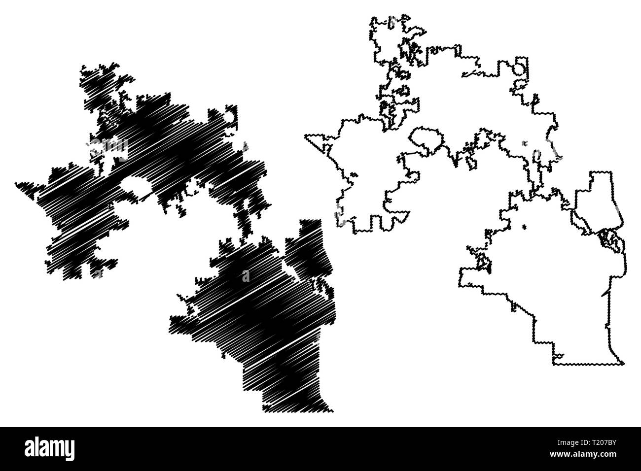 Orlando City (USA Städte, Vereinigte Staaten von Amerika, usa Stadt) Karte Vektor-illustration, kritzeln Skizze Stadt Orlando Karte anzeigen Stock Vektor