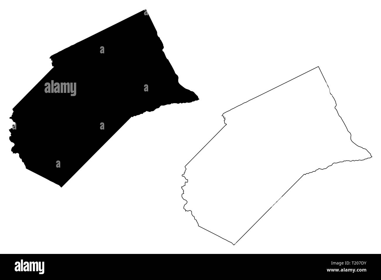 Merced County, Kalifornien (Grafschaften in Kalifornien, Vereinigte Staaten von Amerika, USA, USA, USA) Karte Vektor-illustration, kritzeln Skizze Merced Karte Stock Vektor