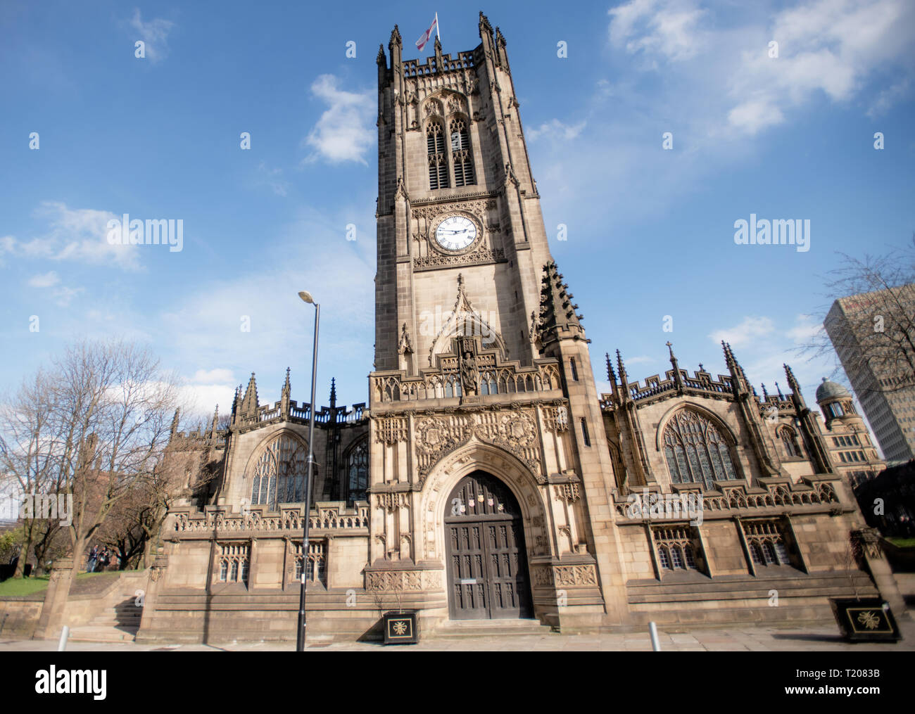 Die Kathedrale und die Stiftskirche St. Maria, St. Valentin und St. George. Victoria Street, Manchester, UK. Stockfoto