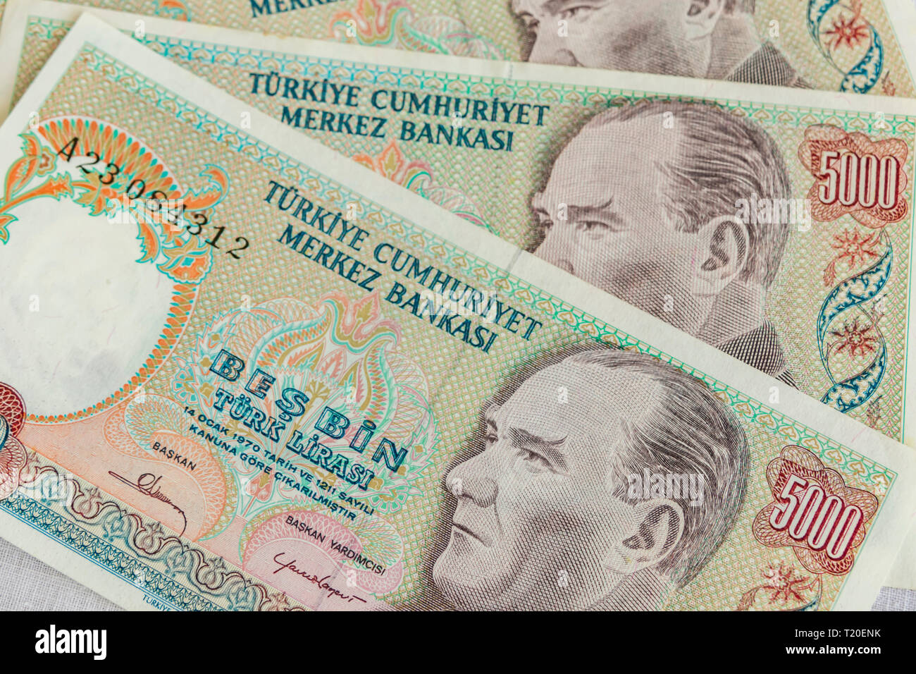 Schliessen Sie Herauf Alte Turkische Lira Banknoten Stockfotografie Alamy