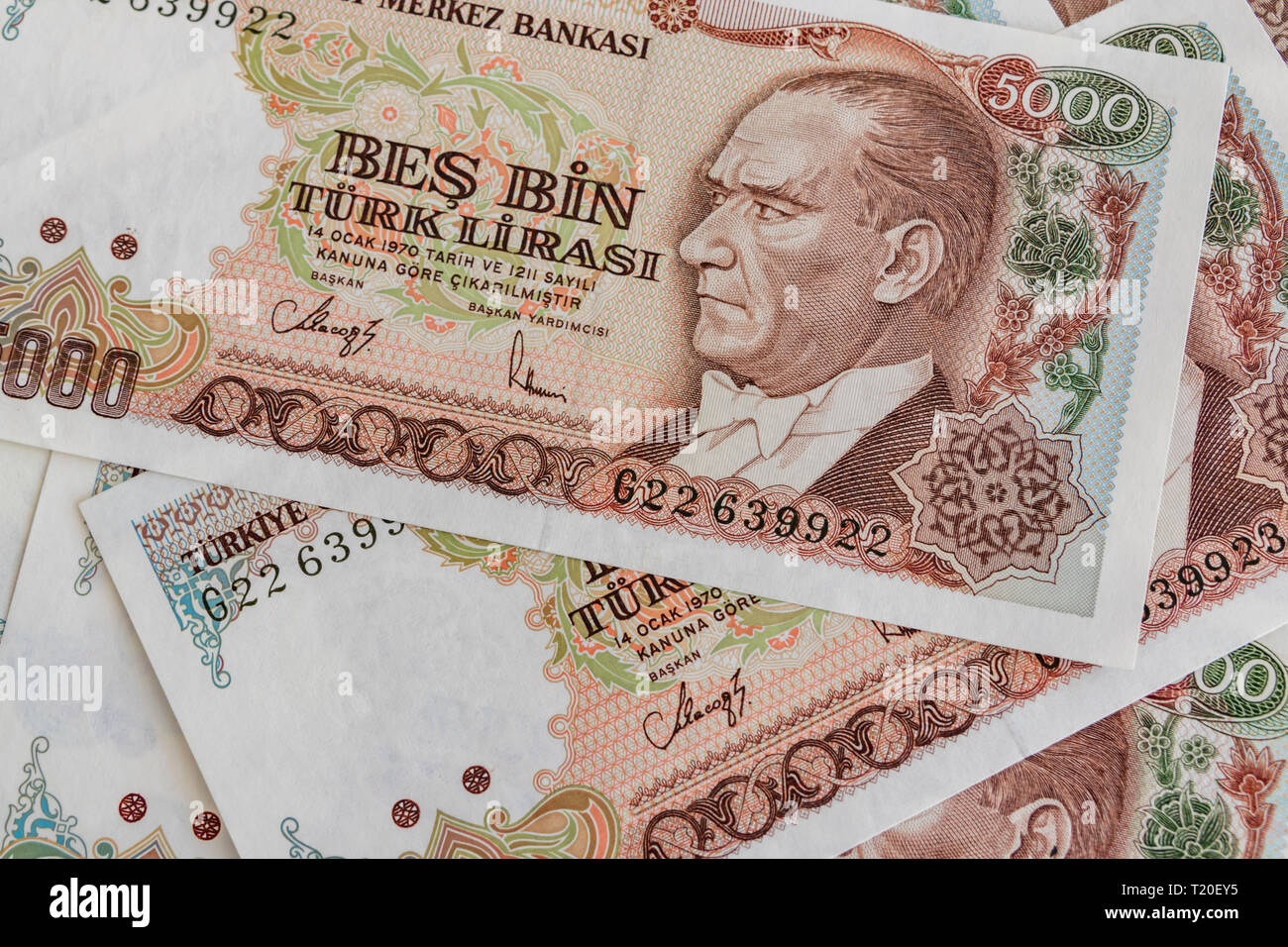Schliessen Sie Herauf Alte Turkische Lira Banknoten Stockfotografie Alamy
