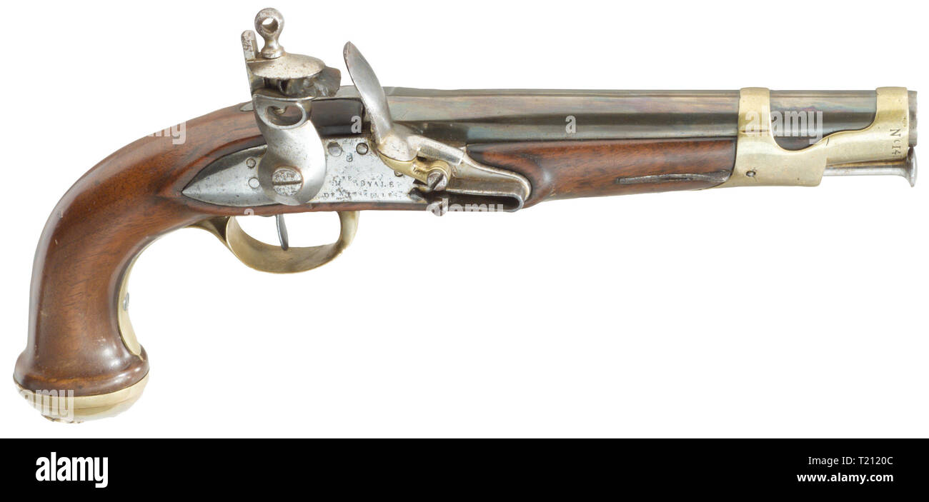 Handfeuerwaffen, Pistolen, musketen Pistole, Garde du Corps, 2. Version, C. Noailles, Versailles, Frankreich, 1816, Additional-Rights - Clearance-Info - Not-Available Stockfoto
