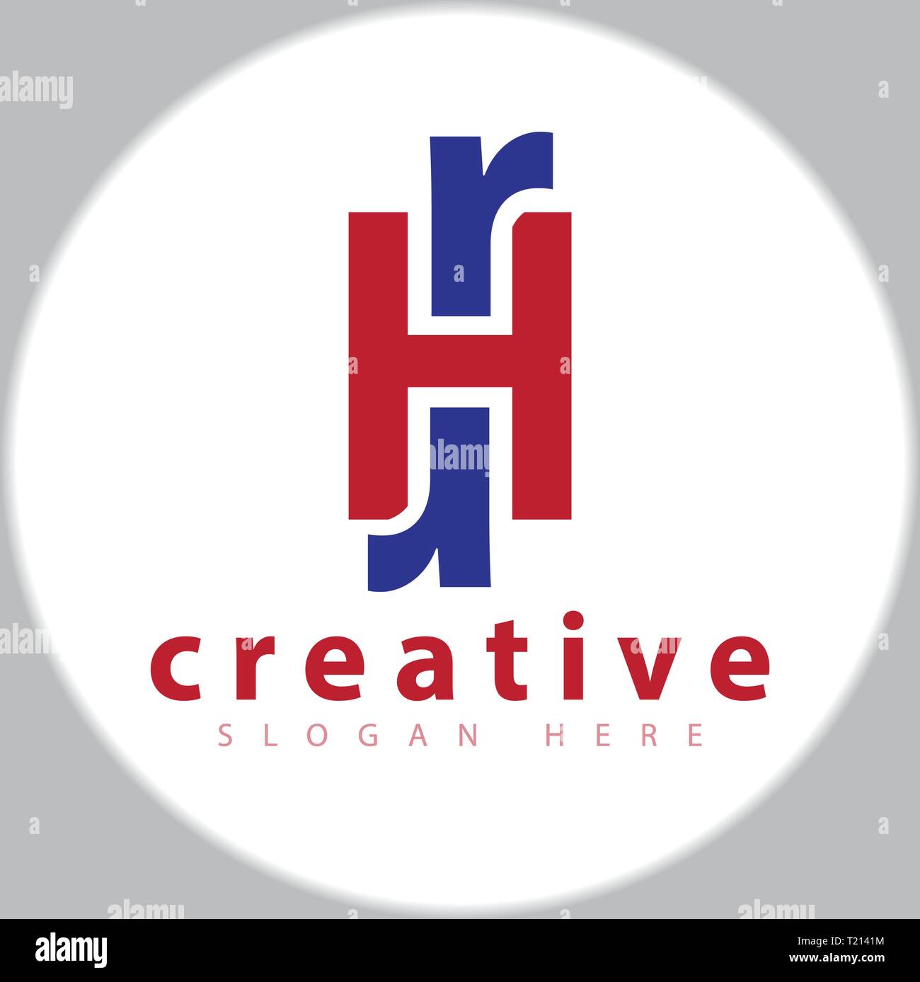 H R initial Logo vector Template Stock Vektor