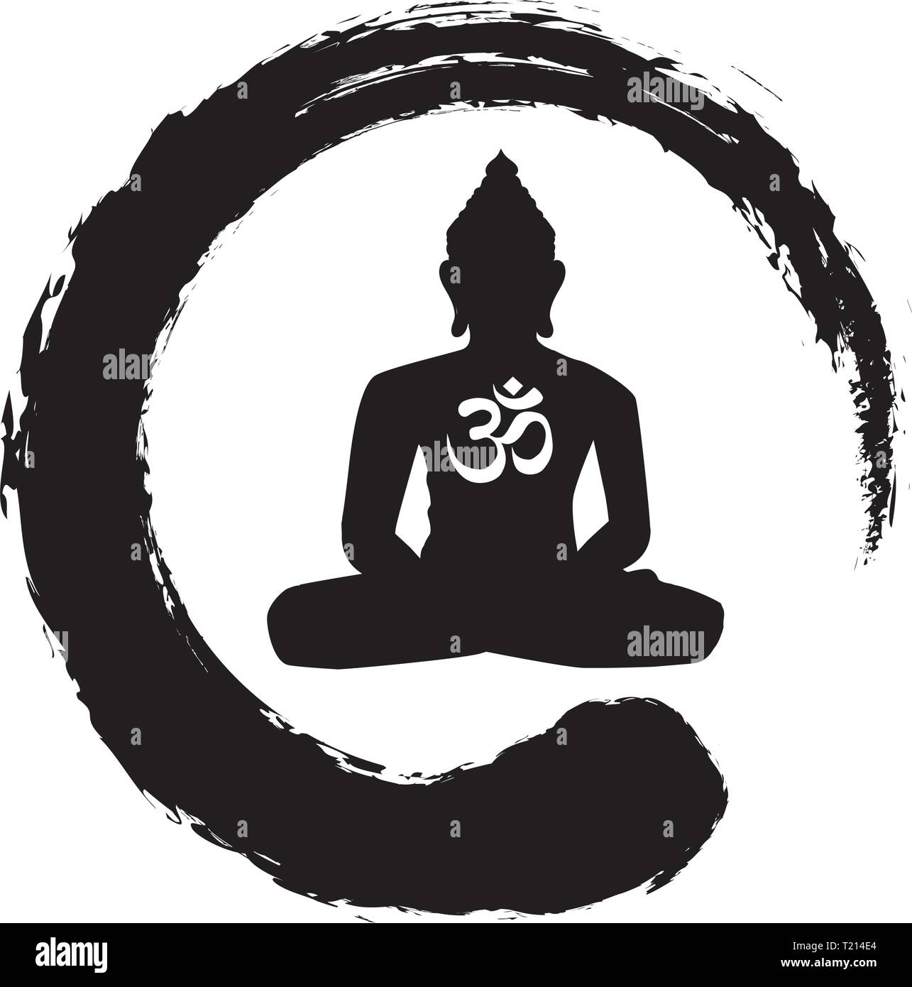 Buddha im Inneren zen Symbol, Vector Logo icon Stock Vektor