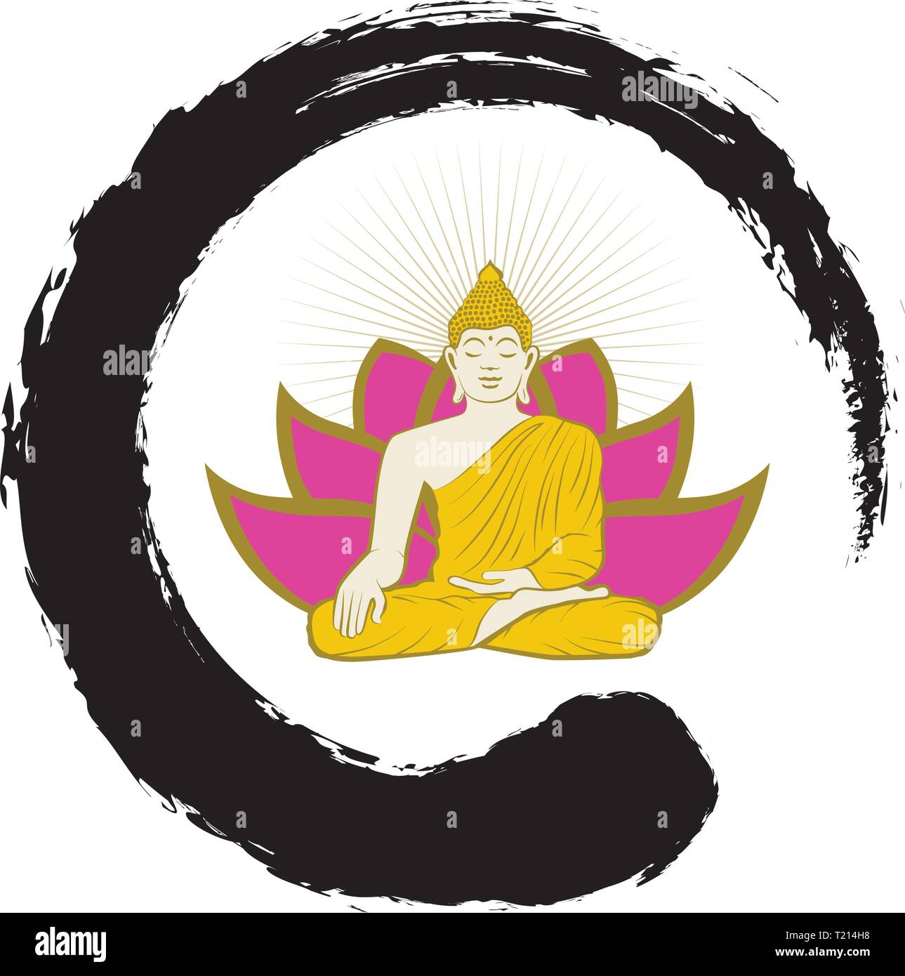 Buddha im Inneren zen Symbol, Vector Logo icon Stock Vektor