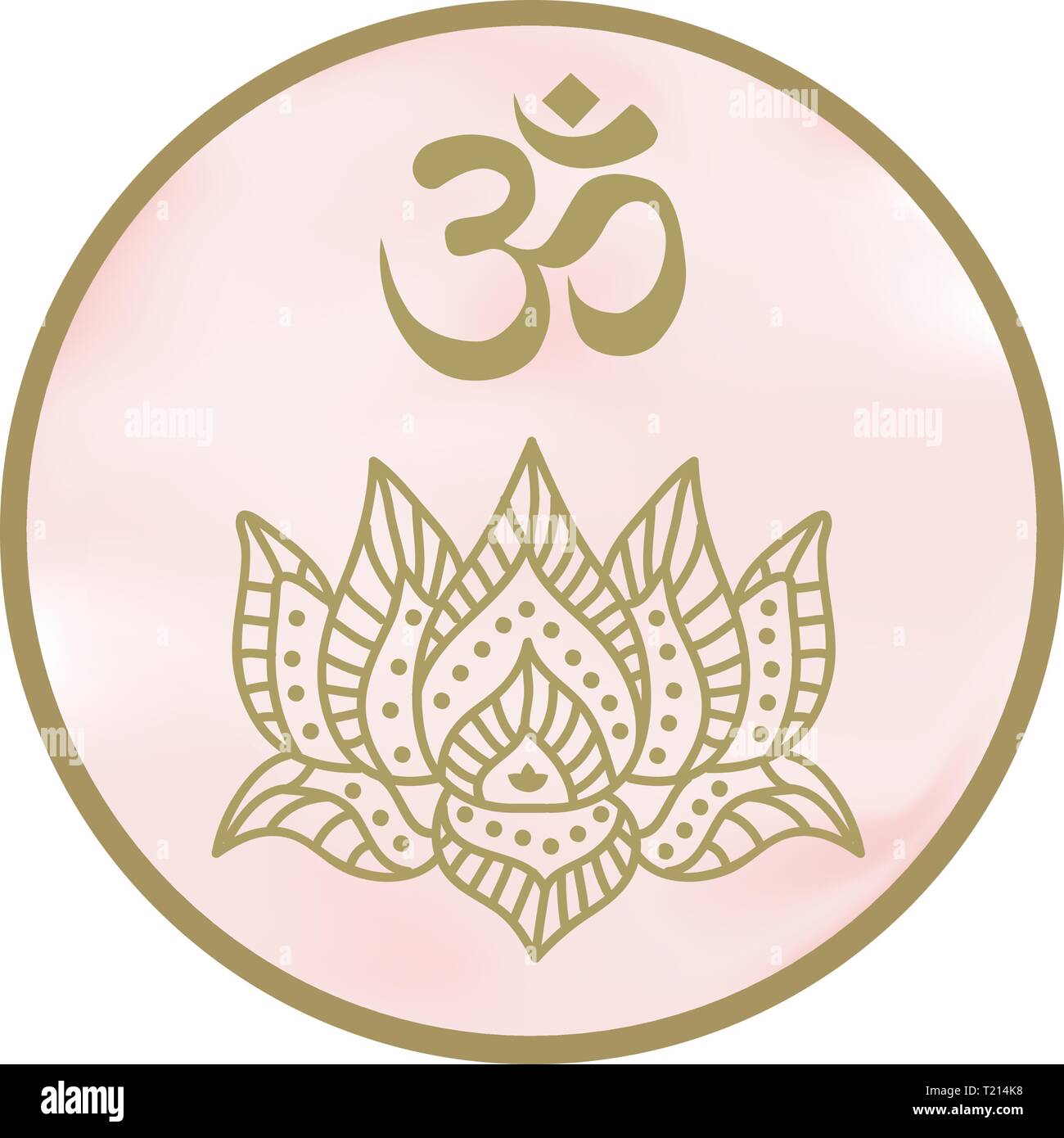 Lotus Und Om Symbol Stock Vektorgrafik Alamy