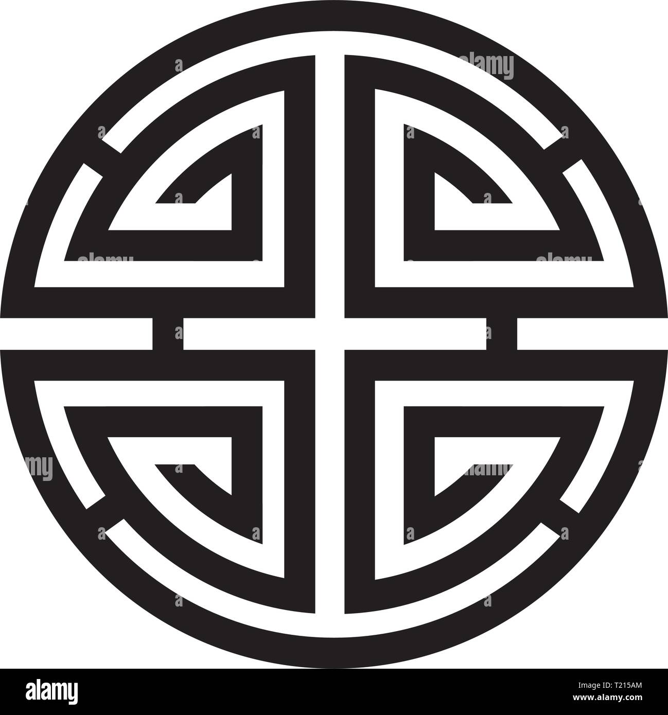 Feng Shui unterzeichnen. China unterzeichnen. Langlebigkeit Stock Vektor