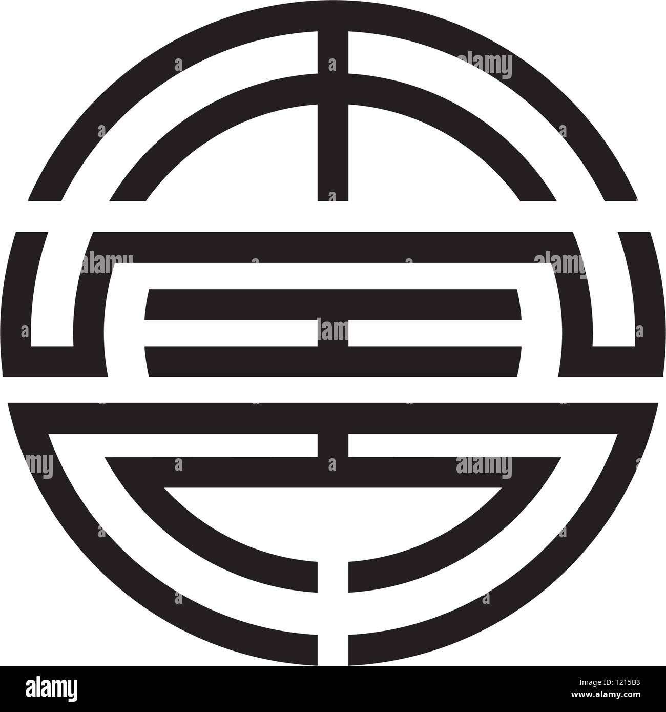 Feng Shui unterzeichnen. China unterzeichnen. Wohlstand Stock Vektor