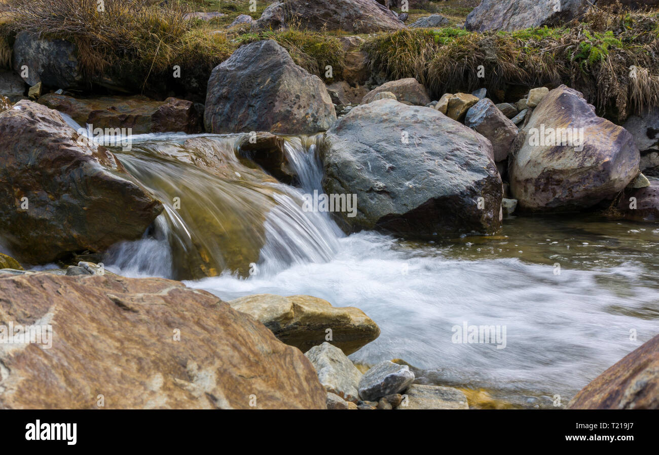 Glacier Creek in th Martell Tal (Italien) Stockfoto