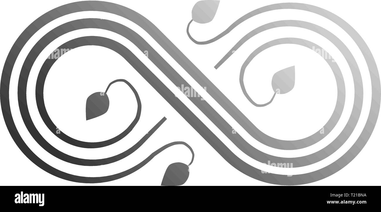 Infinity Symbol-grauen Farbverlauf gedeihen, isoliert - Vector Illustration Stock Vektor