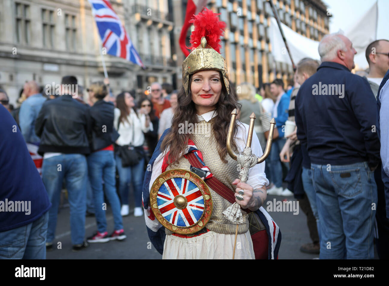 London, Großbritannien. 29. März, 2019. Verschiedene Pro verlassen und bleiben Gruppen feiern und Mitfühlen wie Großbritanniens offizielle Austrittsdatum aus der EU geht. Credit: Penelope Barritt/Alamy leben Nachrichten Stockfoto