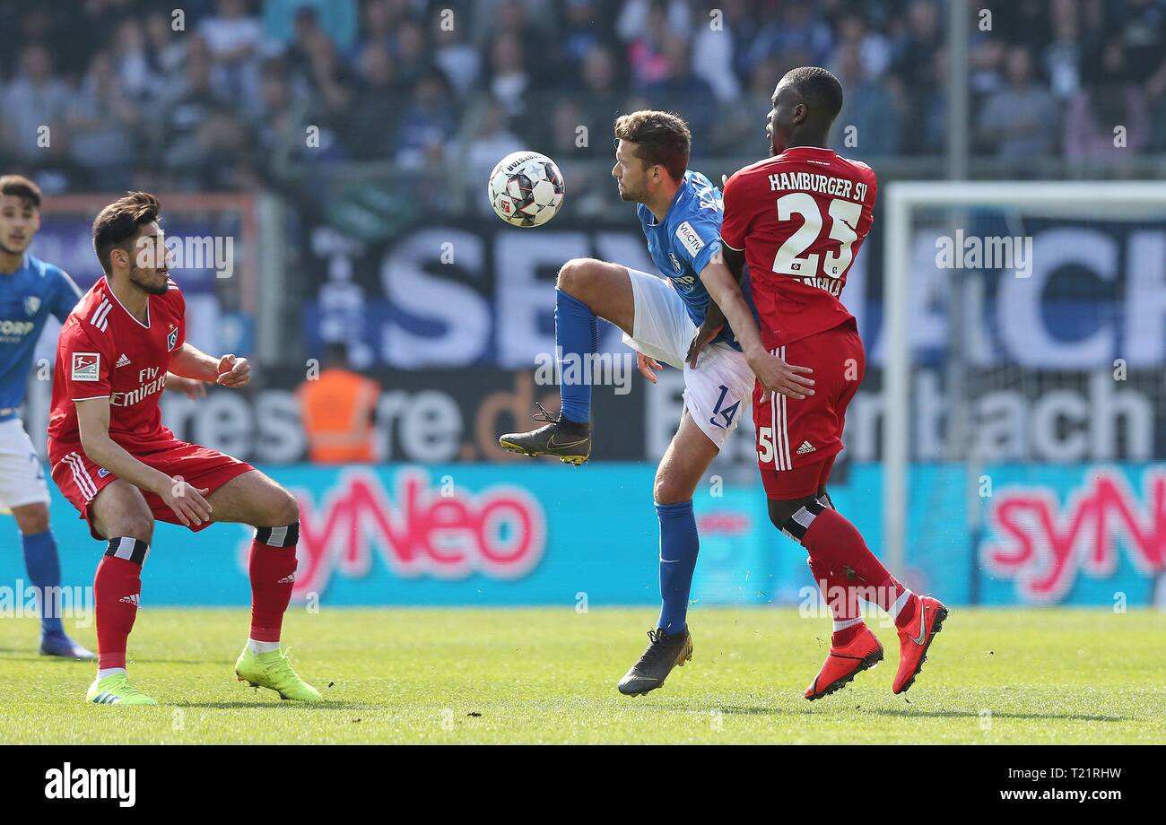 Bochum, Deutschland. 30 Mär, 2019. firo: 30.03.2019, Fußball, 2.Bundesliga, Saison 2018/2019 VfL Bochum - HSV Hamburg Hamburg, HSV Hamburg Hamburg Hamburg, Hamburg WEILANDT versus MANGALA | Verwendung der weltweiten Kredit: dpa/Alamy leben Nachrichten Stockfoto